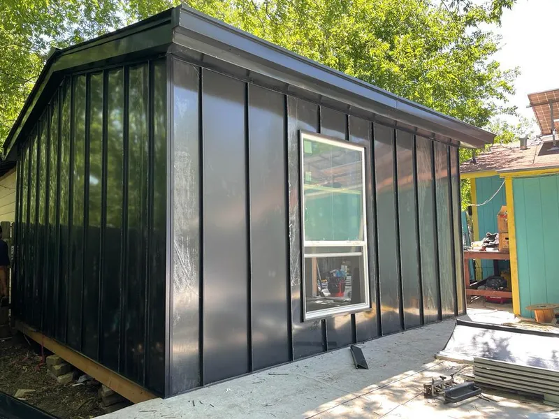 Black standing seam metal wall panels for Metal Roof Installation in Grayson Valley
